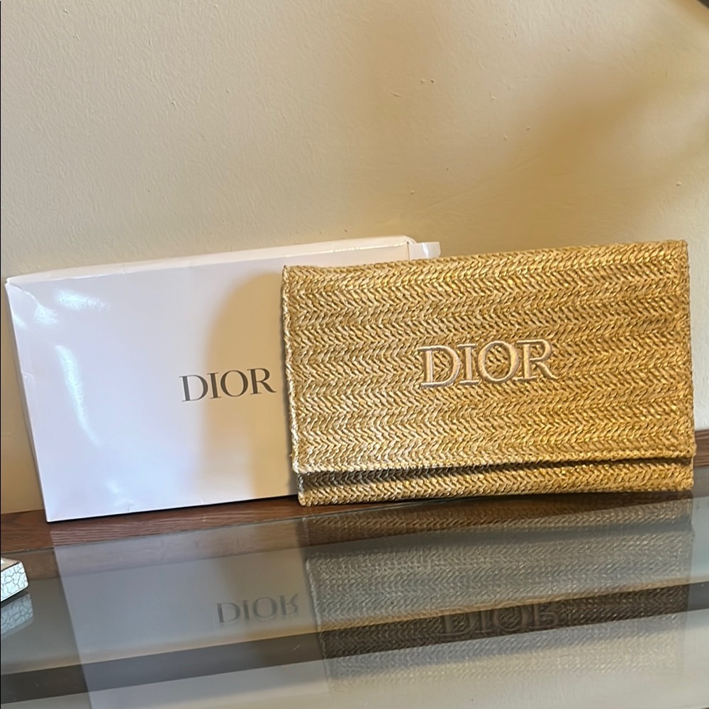 Dior Tan Wristlet Clutch Luxurious Design
